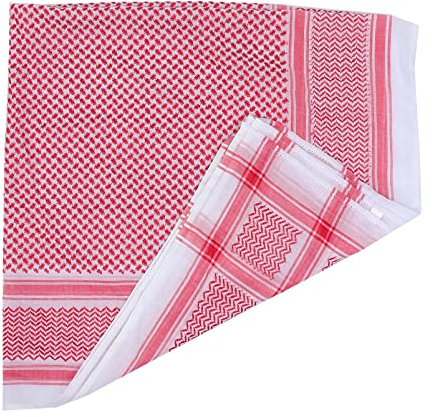 VALICLUD Arabischer Herren Kopftuch Rot 140X140Cm Atmungsaktives Polyester Schal Für Männer Ideal Für Ramadan Und Traditionelle Anlässe