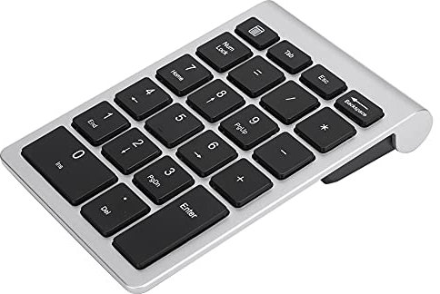 KIMISS RF304 22 Teclas, 2.4G Mini Teclado Inalámbrico Teclado Numérico para Teclado Numérico USB Dorado Bluetooth con Receptor Plata Negro (Negro Plata)