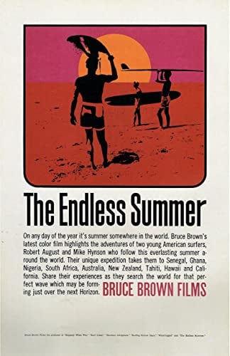 The Endless Summer US 1966 Poster A1 - Filmkunstposter in verschiedenen Größen für Wohn- oder Schlafzimmerideen. Randlose Kultfilmbilder, klassische ikonische 70er, 80er, 90er Jahre, Vintage-Retro-Wa