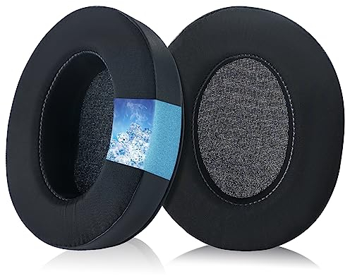 Laipuke Cuscinetti Cuffie Compatibile con ATH M50 M40 M30 HyperX Cloud Alpha Flight Stinger MDR 7506 V6 V7 Padiglioni Cuffie di Ricambio Spugna, Tessuto di Seta e Cooling-Gel, 1 Paio, Nero