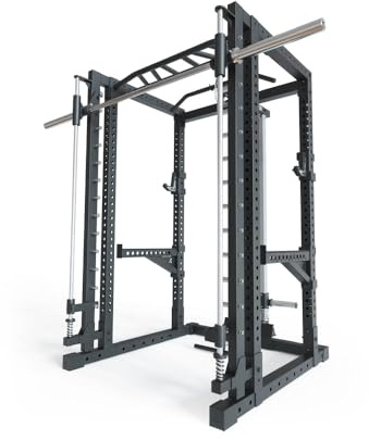 Atletica R7-Forge Power Rack | Power Rack mit Plate Load Gewichte und Smith Machine | Smith kann optional vor oder hinter dem Rack angebracht Werden