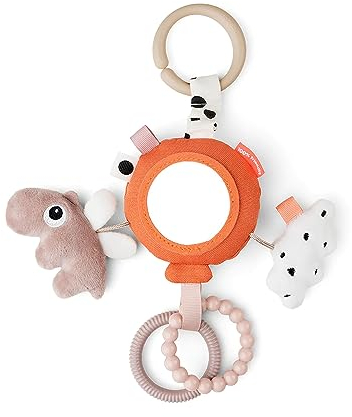 Done by Deer To Go activity mirror Happy clouds - Activity-Spiegel mit Rassel, Ozzo-Stofftier, weiche Wolke, zwei BeißRinge und lustige Etiketten - am Kinderwagen, Autositz oder Spielkissen befestigen