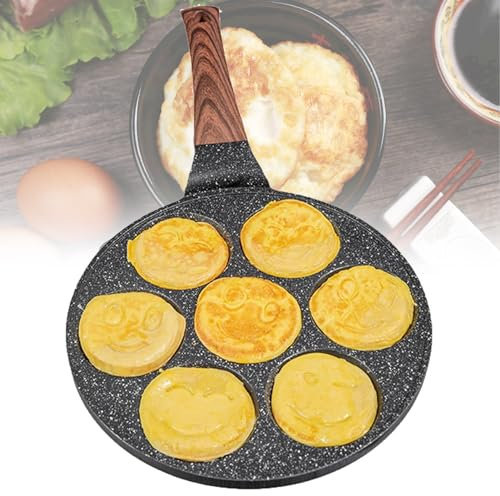 Pfannkuchenpfanne Mit Griff 7 Smiley Formen Pfannkuchen Maker Pan Für Kinder Antihaft Herd Eierpfanne Nette Frühstück Backblech Pfanne