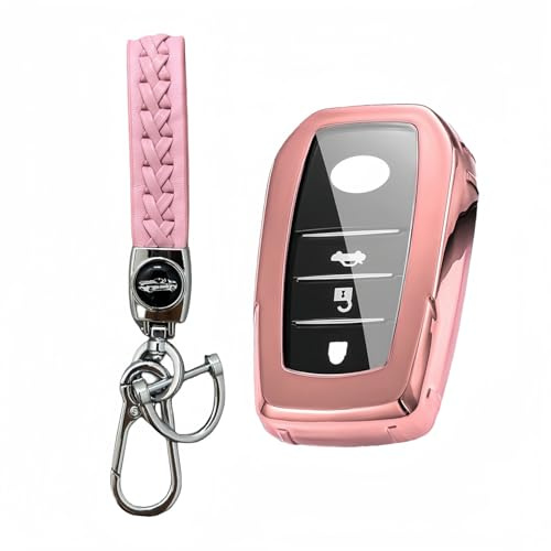 MEDZUK Autoschlüssel Hülle Kompatibel mit Toyota Aygo X 2022-2026 (Rosa)