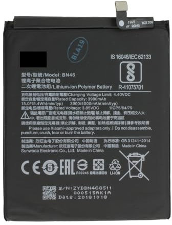 M.V.T BN46 Original Quality Replacement Battery for Xiaomi Redmi Note 8 / Redmi Note 8T, Capacity (4000 mAh)