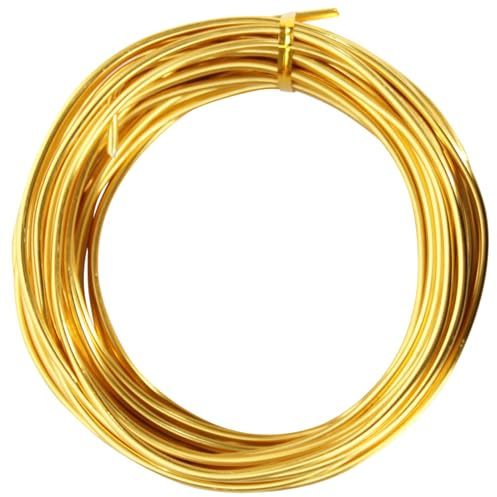 10 Metri di filo di alluminio Craft, colore Oro, 3 mm di spessore filo di scultura, filo armatura per la scultura, piegabile filo di metallo Craft per bambole scheletro e fai da te