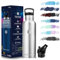 Grsta Gourde Isotherme, Bouteille Isotherme 500ml, Gourde Enfant sans BPA, Gourde INOX Reutilisable, Gourde avec Paille pour Sport, Gym, école, Bureau