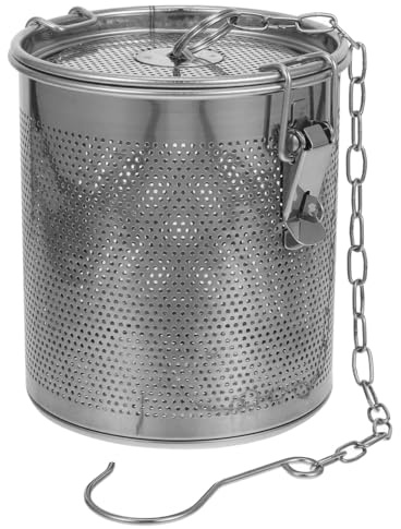 Zerodeko Stainless Steel Soup Seasoning Basket with Fine Mesh Strainer and Long Chain Reusable Spice Bag for Broth Stews and Tea Infusion Easy to Clean 5.11X4.44X4.44In