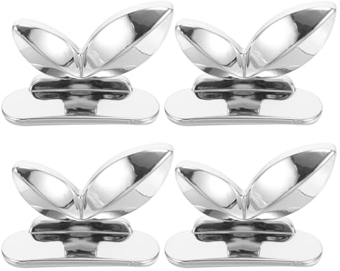 Zerodeko Toilet Seat Lifter, Silver Butterfly Toilet Seat Covers Opener, Handle Lifter Avoid Touching Tool, Bathroom Accessories for Toilet Seat, 4PCS