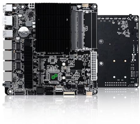 ROUAFWIT NAS Motherboard Celeron J4125, 4 x SATA3.0, 2 x M.2 NVMe, 2 x DDR4, 17x17 Mini-TX NAS Board, 4 x I226v 2.5 Gigabit Ethernet, Micro Appliance NAS Board, Barebone