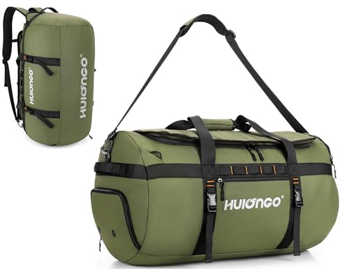 Hulongo Bolsa de Seporte Bolsa de Viaje Duradera 60L Mochila Impermeable para Hombre Mujer con Compartimento para Zapatos y Correa de Hombro 3 en 1