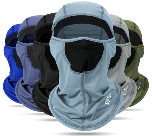 Sommer Sturmhaube für Herren und Damen, Kühlung Balaclava Elastisch UV Schutz Atmungsaktiv Gesichtsmaske für Outdoor Sports Radfahren, Motorrad, Fahrrad Grau-Blau