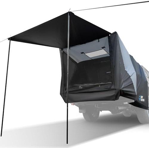 JOYTUTUS LKW-Heckklappenzelt in voller Größe, Pickup-Verlängerungszelt für LKW-Bett mit harter Camperschale oder weicher Auflage