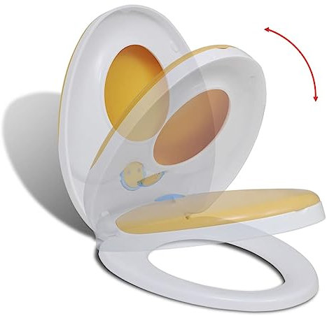 Abattant WC à fermeture amortie Blanc/jaune