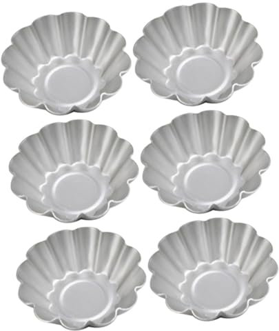 FUNOMOCYA Kuchen in Blumenform – 6 Antihaftbeschichtete Törtchen Muffins Aus Aluminiumlegierung Leicht Und Einfach Zu Reinigen Zum Backen