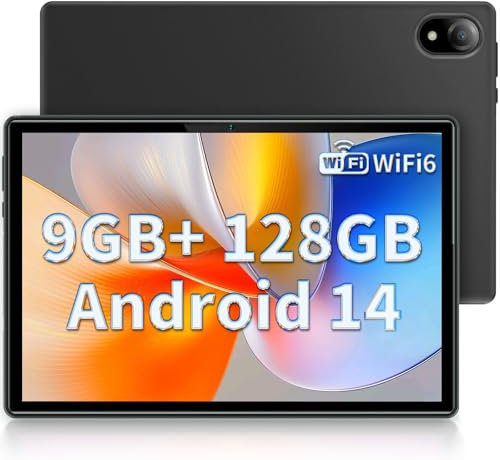 DOOGEE U10 Android 14 Tablet 10 Inch, 9GB RAM, 128GB ROM, 1TB Expansion, 1280x800 HD IPS, WiFi 6, Bluetooth 5.0, 5060mAh Battery, Dual Camera, Headphone Jack - Gray