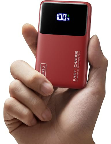 INIU Power Bank, 22,5W 10000mAh Ultra Slim & Sottile Ricarica Rapida Powerbank, Caricatore Portatile Essenziale per il Viaggio Esterno per iPhone 16 15 14 13 Samsung S24 S23 Huawei iPad Pro, Rosso