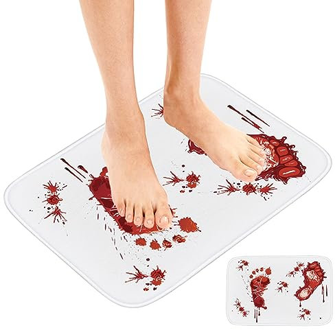 Mat de bain sanguin 15,75x23,62 pouces Halloween Bath Mat de salle de bain Super absorbant non glissement de salle de bain de salle de bain tapis de douche épais pour salles de bains, portes, ta