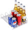 NZZVNZ Kühlschrank Organizer Getränke, 3 Reihen Kühlschrank Organizer Dosen, Getränkeorganisation Automatisch, Drink Organizer Kühlschrank Einstellbare Breite für 12 Dosen (31 x25cm)