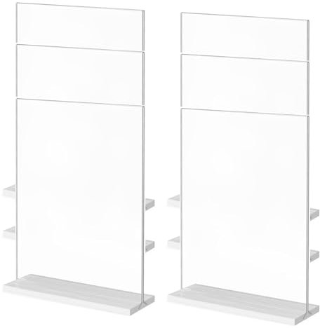 Tischaufsteller, WADY 6 Stück Tischaufsteller A6, Acryl A6 Tischaufsteller, T-Ständer Menükartenhalter, Preisschilder Aufsteller Tischständer Acryl T-Ständer für Prospekte Menükarte Werbung Fotorahmen