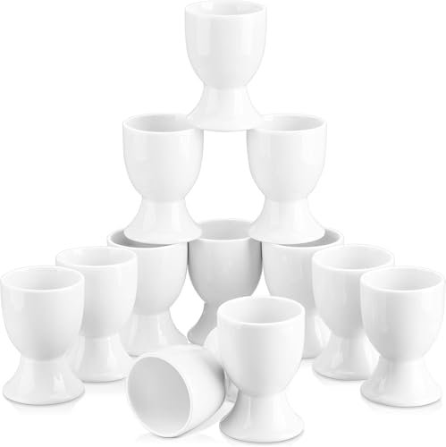 Yewseas 12pcs Set Eierbecher Ostergeschenke Eierstnder, Elegante Eierständer in Weiß, perfekte Frühstückszubehör für jeden Tisch, ideales Ostergeschenk und Küchendekoration