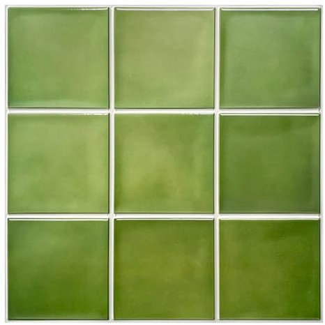COMSTICKC Adesivi per piastrelle da cucina, quadrati in PVC verde opaco, 10 pezzi, piastrelle autoadesive da parete, 30 x 30 cm