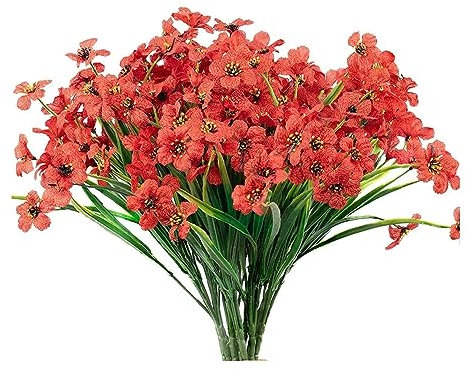 XFZJCHAP Künstliche Blumen Gefälschte Blumen 1 Bündel künstliche Simulation Veilchen Bouquet Blume Romantic Wear-Resistant Plastic für UV-Widerstandsdekorationen (Farbe: rot) (rot)