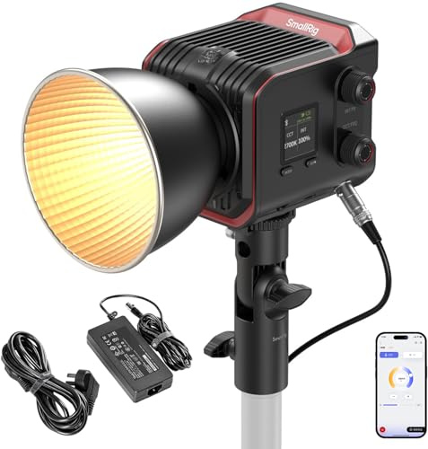 SMALLRIG RC 100B COB Video Light 100W, Portable Bi-Color 2700-6500K - 5143 | Continuous Lighting 100W 20100 Lux Studio Light, APP Control, High CRI 97+ Spotlight for Photography & Video, Pro Version