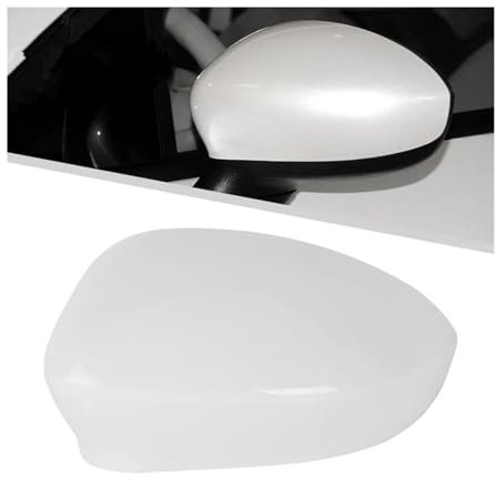 BHYYDS Auto Spiegelkappen Für FIAT 500 500C Grande Punto 595 Abarth 695 (2007–2024) Außenspiegelkappe (1X White Left)