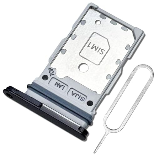 ExtKry SIM Kartenfach für Samsung Galaxy S22/S22+ Plus Dual SIM Tray,Schwarz | Originalqualität SIM Karte Rahmen Kartenhalter Card Tray Dual SIM Tray mit SIM Pin.