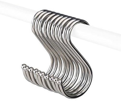 Jubilofex S Hooks Heavy Duty – Pot Hook, Rail Hanger | 10pcs Iron S Hooks for Cupboard, Towel Bar, Clothing, Cooking Utensils, Pantry Organizer, Bag Holder, Garden Hanger for Plants and Tools