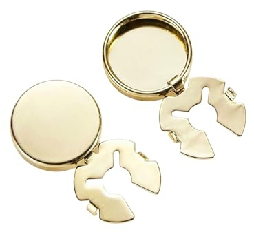 THXFUNAREA Paquete de 5 cubrebotones dorados para vaqueros,aptos para botones de 17 mm.Cubrebotones para camisa,evita agujeros en la camisa para botones de vaqueros,kit de costura