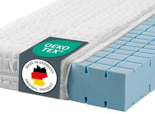 Ravensberger Matratzen Kaltschaummatratze Struktura-SAN 100x200cm | Härtegrad H3 | RG 60 | Höhe 20cm | 7-Zonen Matratze | Baumwoll-Doppeltuch-Bezug | produziert in Deutschland | OEKO-TEX® zertifiziert