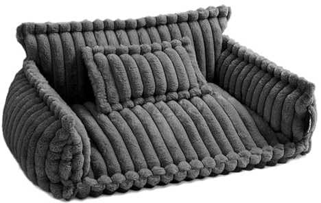 SWZEC Mr Fluffy Friend - Orthopädisches Waschbares Hundesofa(L-100x67x40CM,Dunkelgrau)
