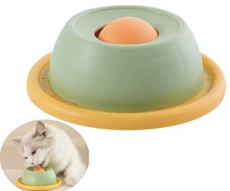 Katz Gamelle anti-vomissements, jeu autonome, jouet anti-vomissement, gamelle pour chat avec facilité, gamelle pour chat, interactive et lente (vert)