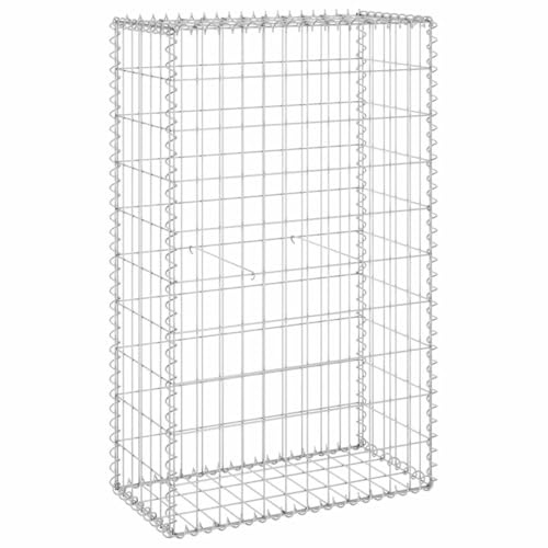 Nqyjm Clôture en Maille de Jardin Mur en Gabion avec Couvercles Acier Galvanisé 60x30x100 cm, Panier de Gabion Cages à Pierres pour Terrasse Extérieur Pelouse Décorative