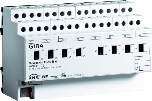 Gira 100600 Schaltaktor 8-Fach 16 A KNX EIB REG