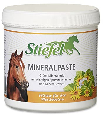 Stiefel Mineral-Paste für Pferde 850g - grüne Mineralerde für beanspruchte Pferdebeine - zur Regeneration von Sehnen, Muskeln, Bändern & Gelenken, hochwertige Mineralstoffe & Spurenelemente