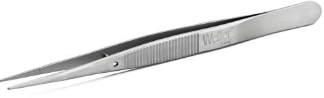 Weller Erem 20AS Präzisionspinzette, Mit Geriffeltem Fingerprofil Und Innen Geriffelten Spitzen Für Sicheren Halt, 108 mm