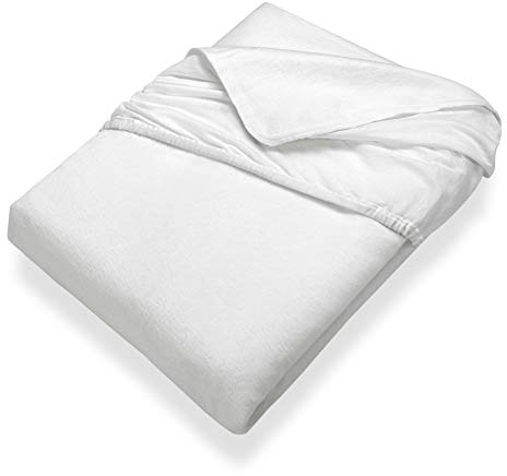 SETEX Kalmuck Spannbetttuch, 140 x 200 cm großer Matratzenschoner, 100 % Baumwolle, Classic, Weiß