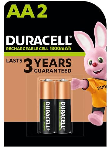 Duracell Stays Charged, AA - Batería/Pila Recargable (AA, 1300 mAh, Universal, Níquel Metal hidruro) Multi