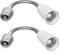 ledscom.de 2 pezzi E27 a collo d'oca per E27, bianco