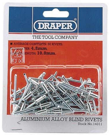 Draper 14011 Blind Rivets, 4.8mm x 10mm, Blue, Pack of 50