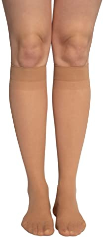Ulla Popken Damen Essential-kniestrümpfe, 3er-pack Kniestrümpfe, Teint, Einheitsgröße EU