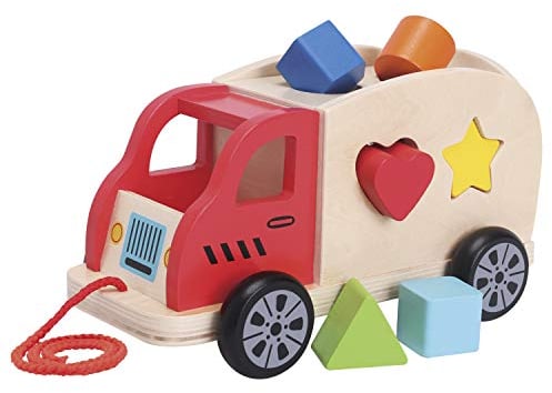 New Classic Toys - 10564 - Ziehund Sortierspiel Auto mit 6 Formen