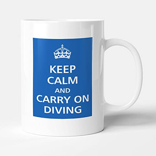 Victorian Printing Co - Keep Calm - and Carry On Diving, Ceramic, 11fl.oz.