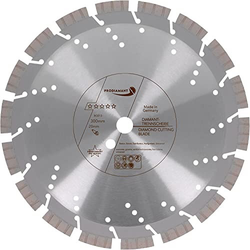 PRODIAMANT Profi Diamantscheibe BG013 300mm x 20mm Beton Granit 13mm schmiede Segment Made in Germany lasergeschweißt
