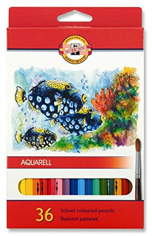 KOH-I-NOOR 'Fish' Aquarell-Farbstifte, farblich sortiert (36 Stück)