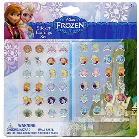 Disney Frozen 24 Pairs Sticker Earrings Dress Up with Elsa and Anna