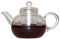 Boral Teekanne 0,6 L. mit Glas Filter Einsatz und Deckel, mundgeblasen, NEU